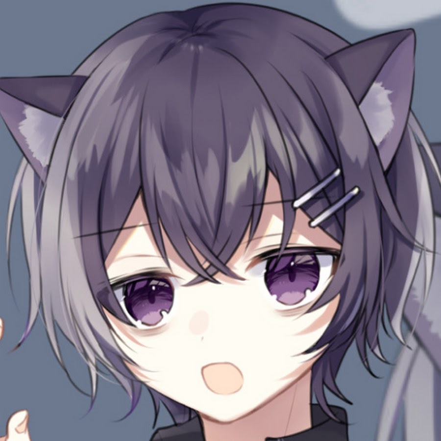 猫耳と紫の瞳が特徴の神谷睡々のキャラクタービジュアル